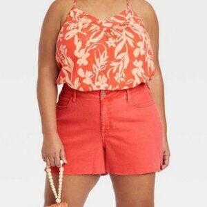 4pk Ava & Viv Orange Jean Shorts